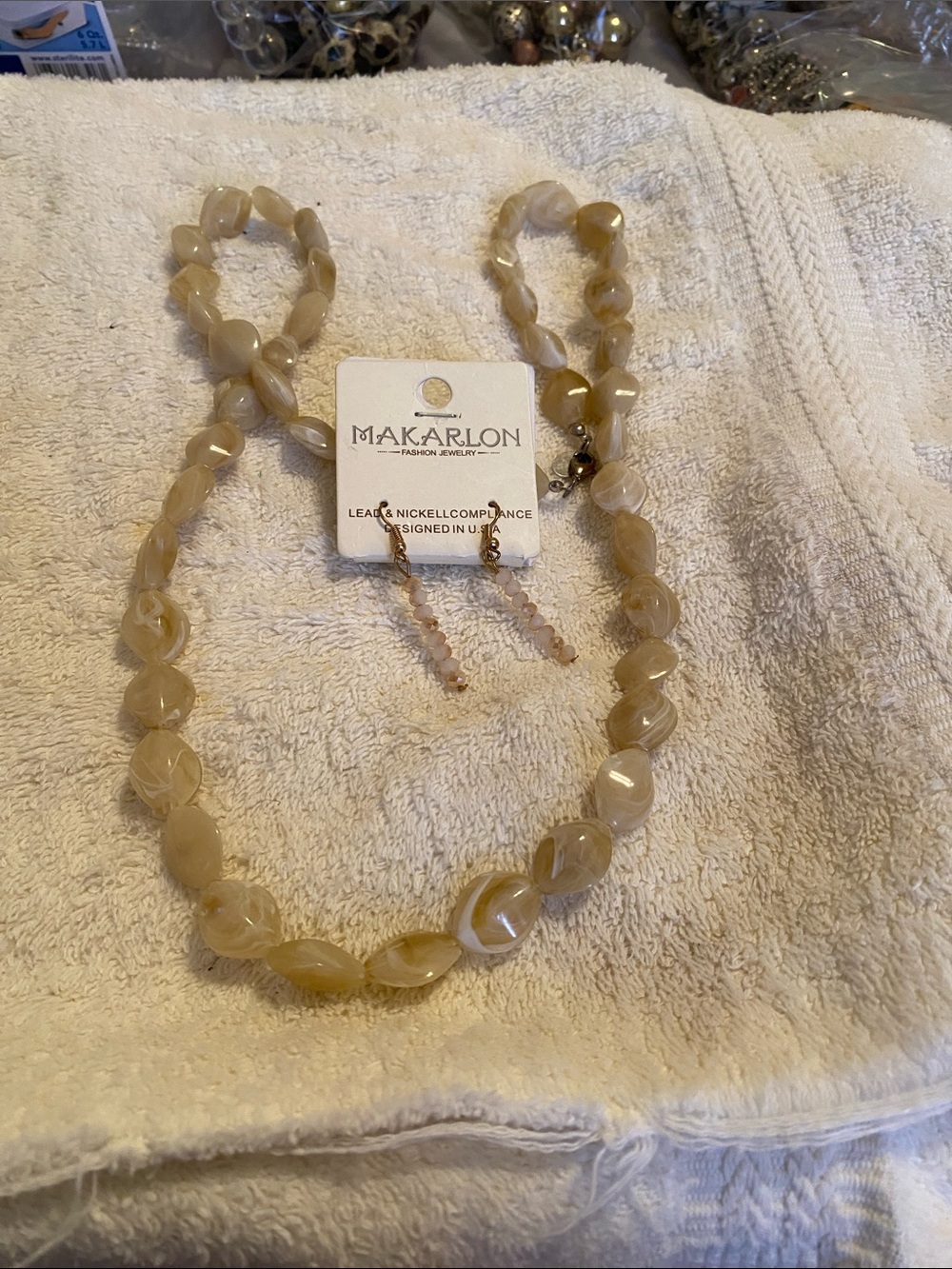 Claires necklace paired with Makarlon earrings